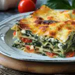 Spinat-Lasagne mit Feta und Tomaten