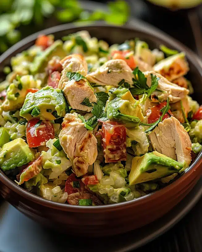 Gesundes Avocado-Hähnchensalat-Rezept