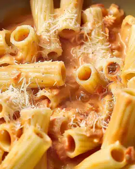 Cremige Tomaten-Rigatoni: Einfaches und köstliches Pasta-Gericht