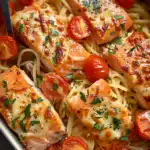 Ofen-Lachs-Pasta mit Tomaten 2 Ofen-Lachs-Pasta mit Tomaten