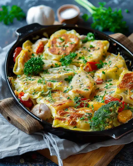 Maultaschen-Pfanne mit Gemüse