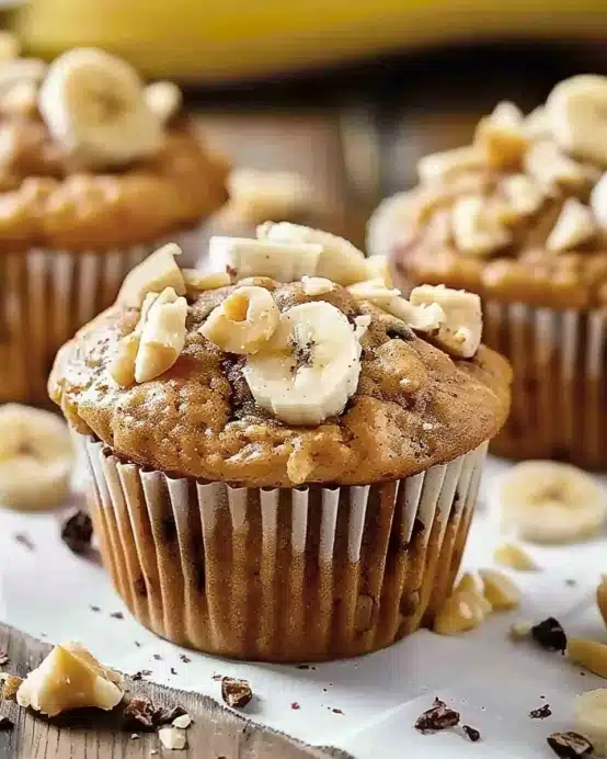 Gesunde Erdnussbutter-Bananen-Muffins