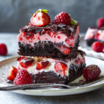 Erdbeer-Brownies mit Schoko-Ganache 2 Erdbeer-Brownies mit Schoko-Ganache
