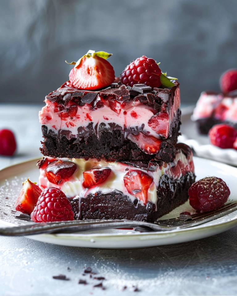 Erdbeer-Brownies mit Schoko-Ganache