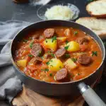 Kartoffelgulasch mit Würstchen 2 Kartoffelgulasch mit Würstchen