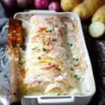 Spargelauflauf mit Kartoffeln und Schinken