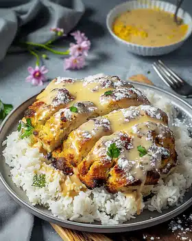 Honig Senf Hähnchen mit Reis