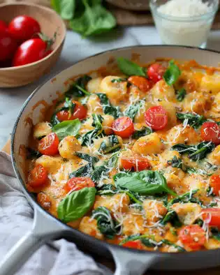 Gnocchi-Pfanne mit Tomaten und Sahnesauce