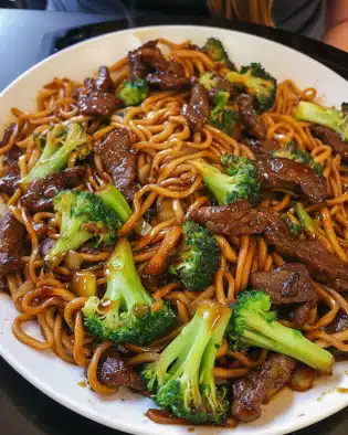 Homemade Beef and Broccoli Lo Mein