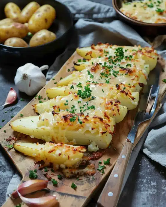 Spargelauflauf mit Kartoffeln und Schinken