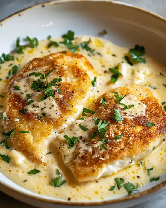 Hähnchenfilet in Frischkäse-Parmesan-Soße