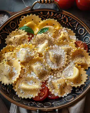 Bunte Ravioli-Gemüse-Pfanne