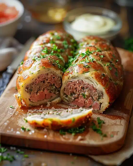 Hackfleisch-Käse-Rolle