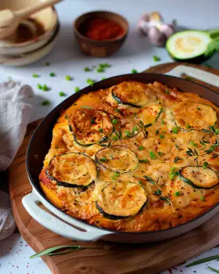 Hähnchenbrust in Frischkäsesoße mit Paprika und Zucchini aus dem Ofen