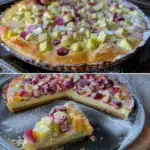 Quark-Rhabarberkuchen mit Vanillepudding 2 Quark-Rhabarberkuchen mit Vanillepudding