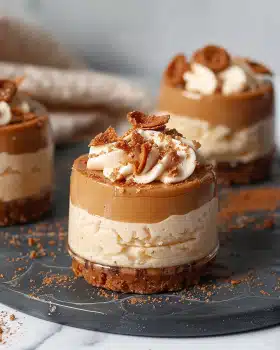 Mini Vegane Biscoff-Cheesecakes