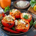 Vegetarisch gefüllte Paprika mit Reis und Feta 2 Vegetarisch gefüllte Paprika mit Reis und Feta