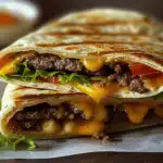 Gegrillte Cheeseburger-Wraps 2 Gegrillte Cheeseburger-Wraps