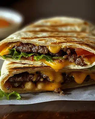 Gegrillte Cheeseburger-Wraps