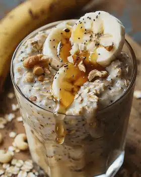 Bananen-Erdnussbutter Overnight Oats
