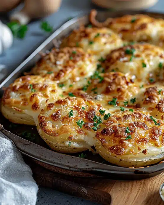 Gefüllte Kartoffeln nach Flammkuchen-Art
