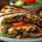 Gegrillte Cheeseburger-Wraps 2 Gegrillte Cheeseburger-Wraps