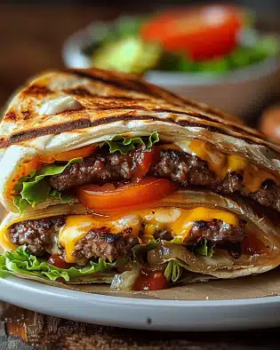 Gegrillte Cheeseburger-Wraps