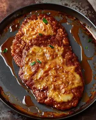 Überbackene Partyschnitzel aus dem Ofen