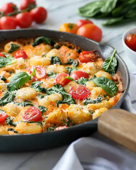 Gnocchi-Pfanne mit Spinat und Tomaten