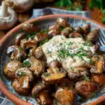 Gebratene Champignons mit Knoblauchsauce 2 Gebratene Champignons mit Knoblauchsauce