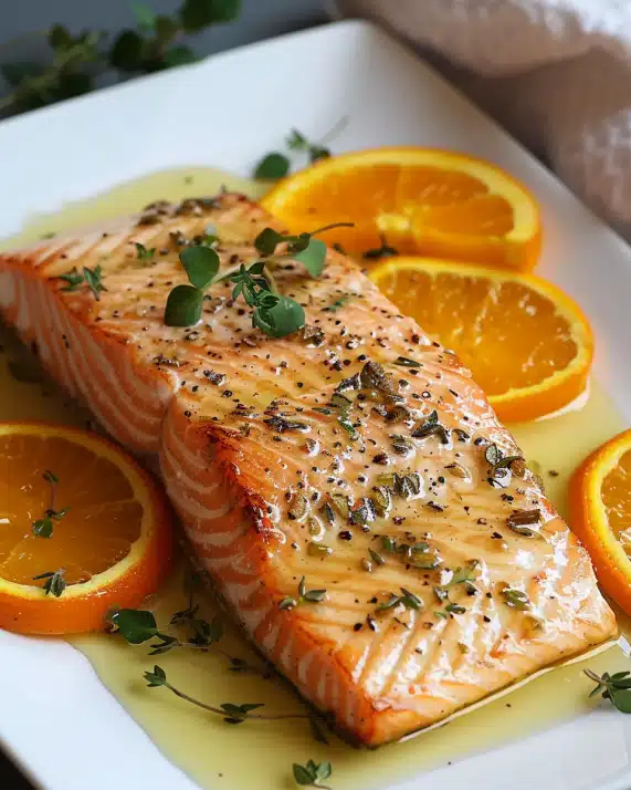 Gebackener Lachs mit Orangen und Honig-Senf