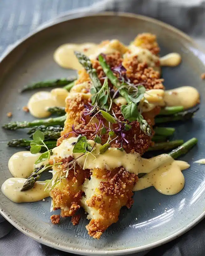 Crunchy Spargel mit Kartoffeln und Soja-Hollandaise