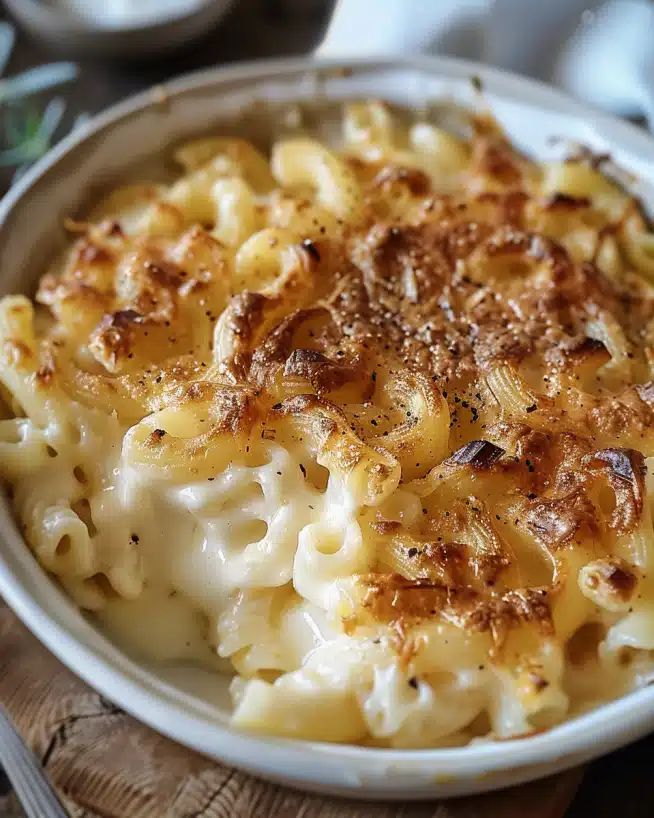 Französische Zwiebelmakkaroni mit Käse