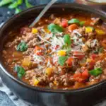 Schnelle Pizzasuppe mit Hackfleisch 2 Schnelle Pizzasuppe mit Hackfleisch