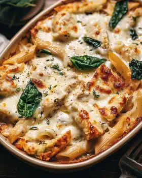 Frischkäse-Spinat-Hähnchen-Pasta
