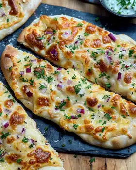 Rahmfladen Flammkuchen Style