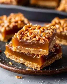 Karamell Bars mit Salzbrezeln – Der unwiderstehliche Snack!