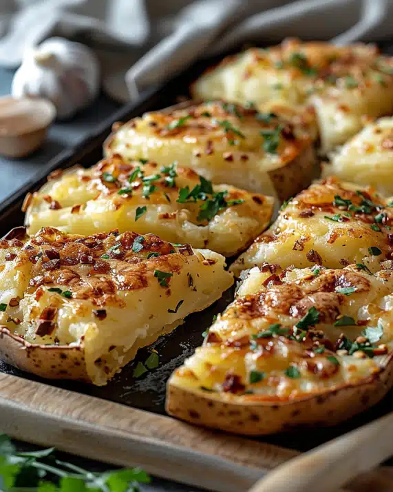 Gefüllte Kartoffeln nach Flammkuchen-Art – Herzhaftes Ofengericht mit Pfiff