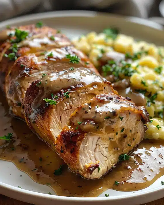 Hackfleischrouladen mit Sahne-Zwiebel-Sauce