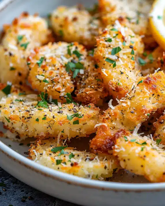 Knoblauch Parmesan Garnelen aus der Heißluftfritteuse