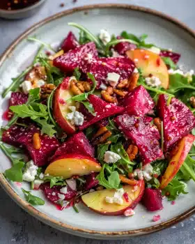 Rote-Bete-Apfel-Salat mit Steakstreifen