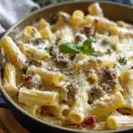 Rigatoni in Hack-Feta-Creme – würzig, cremig & sättigend 2 Rigatoni in Hack-Feta-Creme – würzig, cremig & sättigend