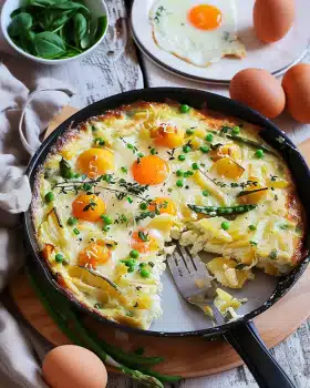 Eierfrikassee mit Kartoffeln und Gemüse