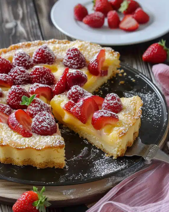 Obstkuchen mit Pudding