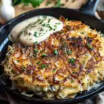 Mozzarella Rösti mit Zwiebel-Pilzrahmsoße 2 Mozzarella Rösti mit Zwiebel-Pilzrahmsoße