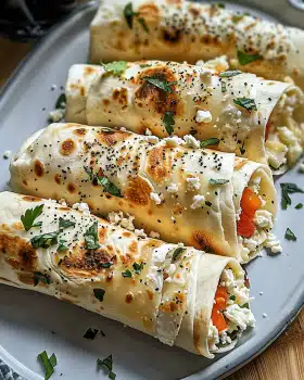 Tortilla-Rollen mit Feta