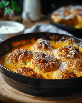 Hackbällchen in cremiger Paprikasoße