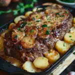 Hackbraten mit Kartoffeln in Sahne 2 Hackbraten mit Kartoffeln in Sahne