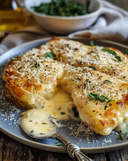 Cremiges Parmesan-Hühnchen mit Frischkäse einfach zubereiten