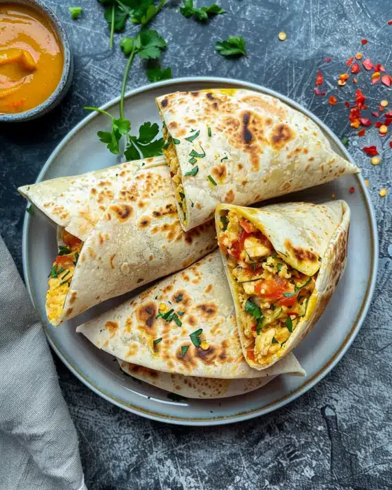 Gefüllte Wrap-Taschen mit Hähnchen